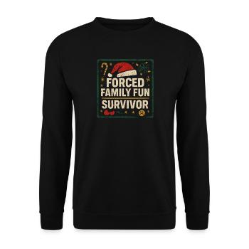 Humour de Noël de Noël de Survivants de la famille forcée - Sweat-shirt Unisexe - noir - Devant - Alina (178cm) & Michal (187cm)