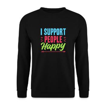 Social Worker Quote Support People Happy Social - Unisex Sweatshirt - black - Front - Alina (178cm) & Michal (187cm)