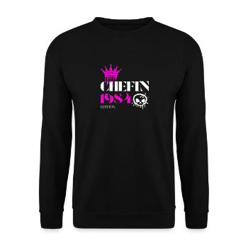 Chefin Edition 1984 – Jahrgang & Humor - Unisex Pullover - Schwarz - Vorne - Alina (178cm) & Michal (187cm)