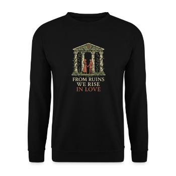 Ancient Love Mythology Romance Vintage - Unisex Sweatshirt - black - Front - Alina (178cm) & Michal (187cm)