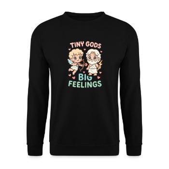 Antike Liebesmythologie Romantik Vintage - Unisex Pullover - Schwarz - Vorne - Alina (178cm) & Michal (187cm)