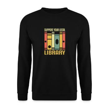 Cadeau des amateurs de livres pour la bibliothèque - Sweat-shirt Unisexe - noir - Devant - Alina (178cm) & Michal (187cm)