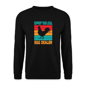Hühner Mama Geschenk Hühner Papa Hühnerzüchter - Unisex Pullover - Schwarz - Vorne - Alina (178cm) & Michal (187cm)
