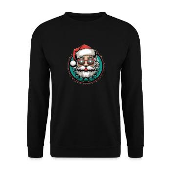 Père Noël cool avec des lunettes de soleil Bart Noël - Sweat-shirt Unisexe - noir - Devant - Alina (178cm) & Michal (187cm)