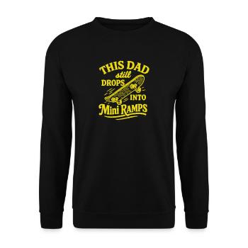 Skateboard Skateboarding Papa Dad - Unisex Sweatshirt - black - Front - Alina (178cm) & Michal (187cm)