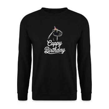Capybara Anniversaire Cappy Anniversaire Drôle de capy - Sweat-shirt Unisexe - noir - Devant - Alina (178cm) & Michal (187cm)