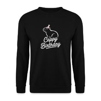 Capybara Anniversaire Cappy Anniversaire Drôle de capy - Sweat-shirt Unisexe - noir - Devant - Alina (178cm) & Michal (187cm)