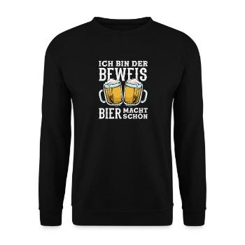 I'm the proof - beer makes you beautiful - Unisex Sweatshirt - black - Front - Alina (178cm) & Michal (187cm)