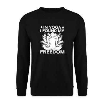 Pilates Enthusiasts In Yoga I Found My Freedom - Unisex Pullover - Schwarz - Vorne - Alina (178cm) & Michal (187cm)