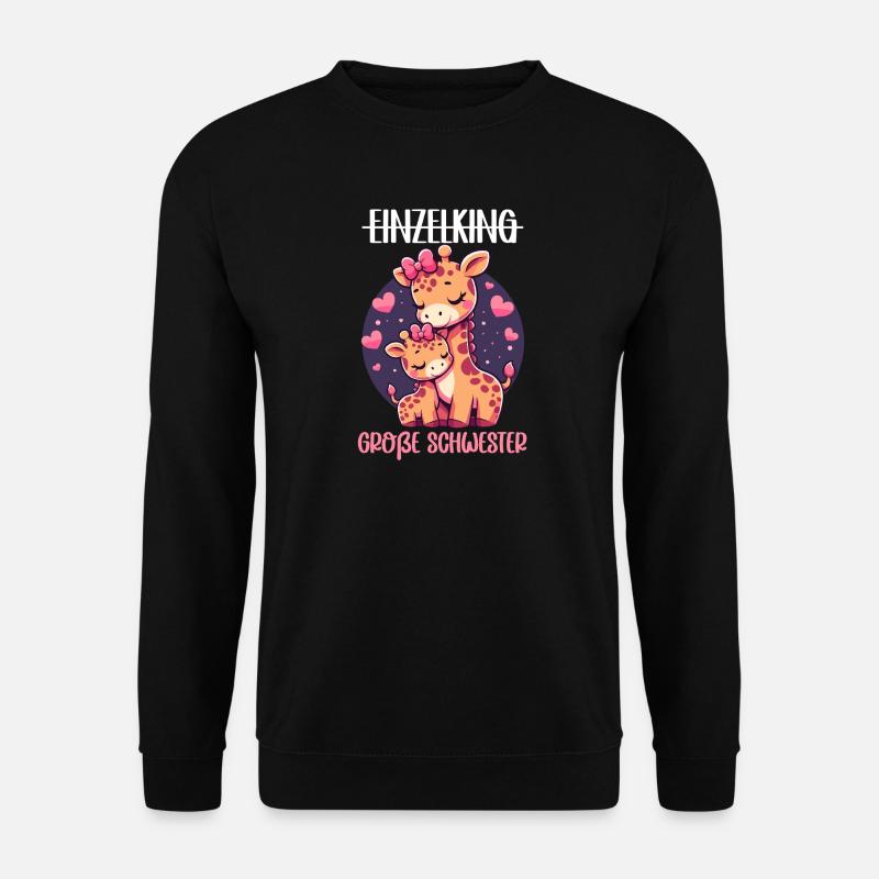 Große Schwester Giraffen Geschwisterkind - Unisex Pullover - Schwarz
