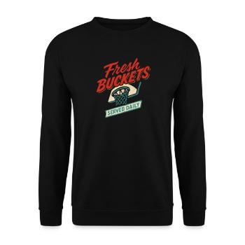 Basketball Spruch Humor Basketballer Geschenkidee - Unisex Pullover - Schwarz - Vorne - Alina (178cm) & Michal (187cm)