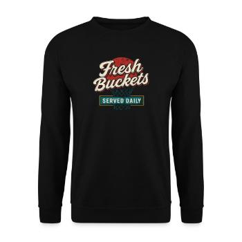Basketball Spruch Humor Basketballer Geschenkidee - Unisex Pullover - Schwarz - Vorne - Alina (178cm) & Michal (187cm)