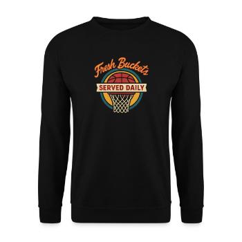 Basketball Spruch Humor Basketballer Geschenkidee - Unisex Pullover - Schwarz - Vorne - Alina (178cm) & Michal (187cm)
