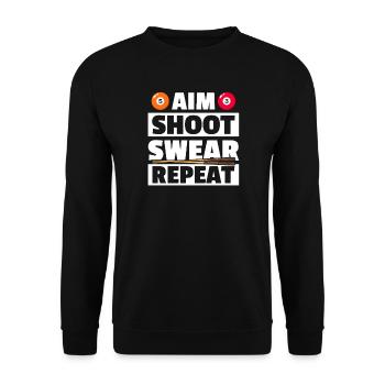 Vise, tire, jurons, billard drôle, joueur de billard - Sweat-shirt Unisexe - noir - Devant - Alina (178cm) & Michal (187cm)