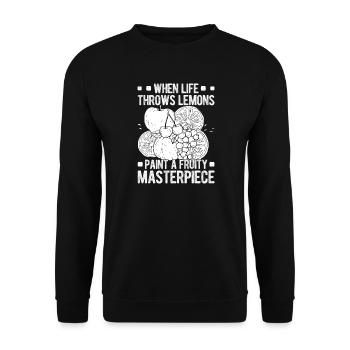 Funny Art Painter Paint Fruity Masterpiece Drawing - Unisex Pullover - Schwarz - Vorne - Alina (178cm) & Michal (187cm)