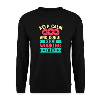 Fitness Fanatics Keep Calm Donut Stop Calisthenics - Unisex Sweatshirt - black - Front - Alina (178cm) & Michal (187cm)