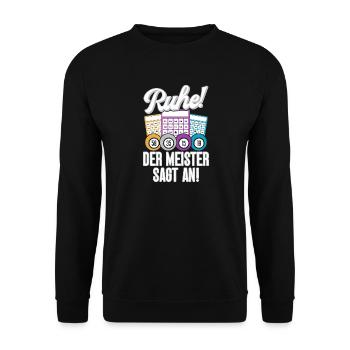 Bingo Player Ruhe Der Meister Sagt An Bingo - Unisex Pullover - Schwarz - Vorne - Alina (178cm) & Michal (187cm)