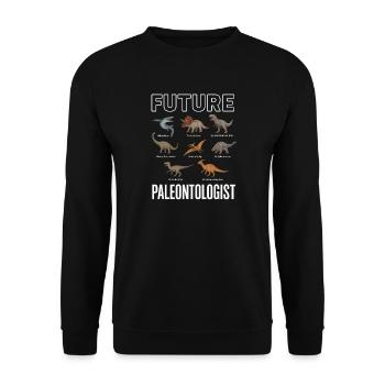 Future Paleontologist Dino Species Collector - Unisex Sweatshirt - black - Front - Alina (178cm) & Michal (187cm)