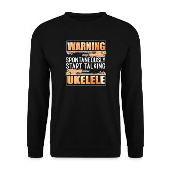 Hawaiian Ukulele Uke Warning May - Unisex Pullover - Schwarz - Vorne - Alina (178cm) & Michal (187cm)