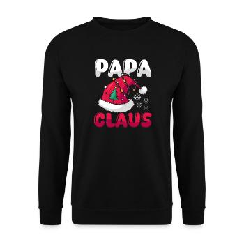 Noël du Père Noël Papa Noël - Sweat-shirt Unisexe - noir - Devant - Alina (178cm) & Michal (187cm)
