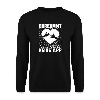 Social Worker Volunteer No App - Unisex Sweatshirt - black - Front - Alina (178cm) & Michal (187cm)