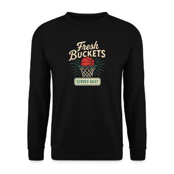 Basketball Spruch Humor Basketballer Geschenkidee - Unisex Pullover - Schwarz - Vorne - Alina (178cm) & Michal (187cm)