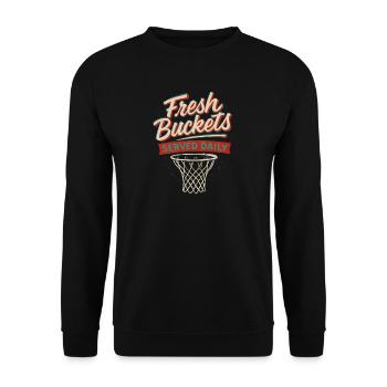Basketball Spruch Humor Basketballer Geschenkidee - Unisex Pullover - Schwarz - Vorne - Alina (178cm) & Michal (187cm)