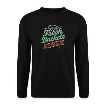 Basketball Spruch Humor Basketballer Geschenkidee - Unisex Pullover - Schwarz - Vorne - Alina (178cm) & Michal (187cm)