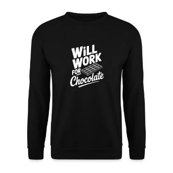 Wird für Schokolade funktionieren - Unisex Pullover - Schwarz - Vorne - Alina (178cm) & Michal (187cm)