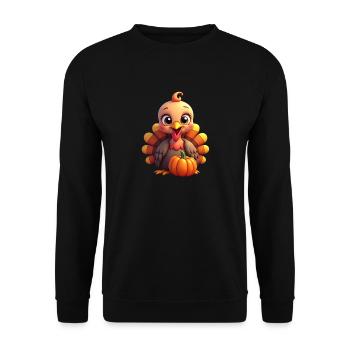 Thanksgiving Truthahn Baby - Unisex Pullover - Schwarz - Vorne - Alina (178cm) & Michal (187cm)