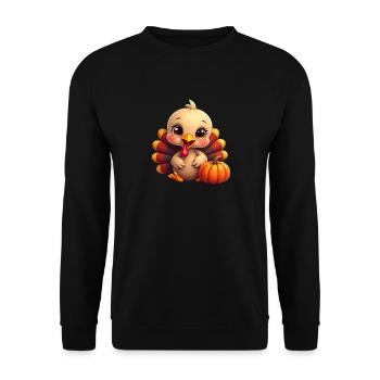 Thanksgiving Truthahn Baby - Unisex Pullover - Schwarz - Vorne - Alina (178cm) & Michal (187cm)