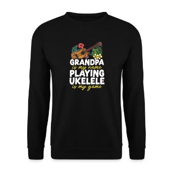 Ukulélé hawaïen ukélé grand-père - Sweat-shirt Unisexe - noir - Devant - Alina (178cm) & Michal (187cm)