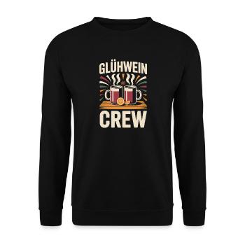 Glühwein Crew Frohe Weihnachten Weihnachtsmarkt - Unisex Pullover - Schwarz - Vorne - Alina (178cm) & Michal (187cm)