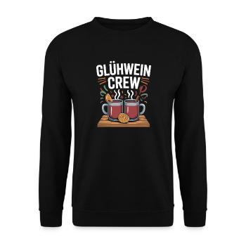 Glühwein Crew Frohe Weihnachten Weihnachtsmarkt - Unisex Pullover - Schwarz - Vorne - Alina (178cm) & Michal (187cm)