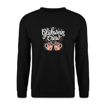 Glühwein Crew Frohe Weihnachten Weihnachtsmarkt - Unisex Pullover - Schwarz - Vorne - Alina (178cm) & Michal (187cm)