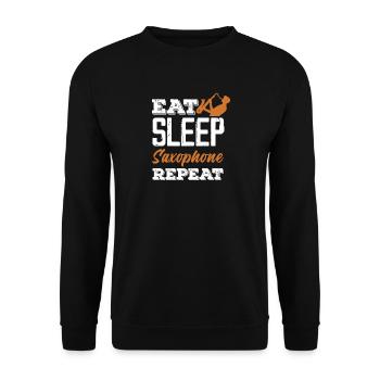 Membre du groupe de répétition du saxophone Eat Sleep Jazz - Sweat-shirt Unisexe - noir - Devant - Alina (178cm) & Michal (187cm)