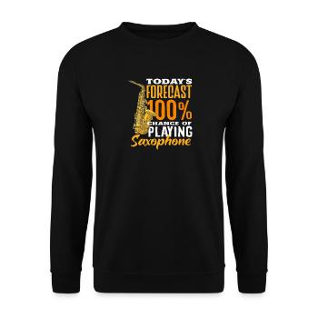 La prédiction d’aujourd’hui Saxophone Saxophone Jazz - Sweat-shirt Unisexe - noir - Devant - Alina (178cm) & Michal (187cm)