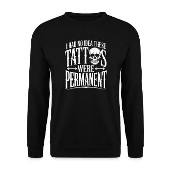 T-shirt de crâne permanent de tatouage - Sweat-shirt Unisexe - noir - Devant - Alina (178cm) & Michal (187cm)