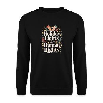 Lumières de Noël et droits de l’homme - Sweat-shirt Unisexe - noir - Devant - Alina (178cm) & Michal (187cm)