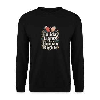 Lumières de Noël et droits de l’homme - Sweat-shirt Unisexe - noir - Devant - Alina (178cm) & Michal (187cm)