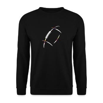 ballon de rugby éclat de couleurs  - Sweat-shirt Unisexe - noir - Devant - Alina (178cm) & Michal (187cm)