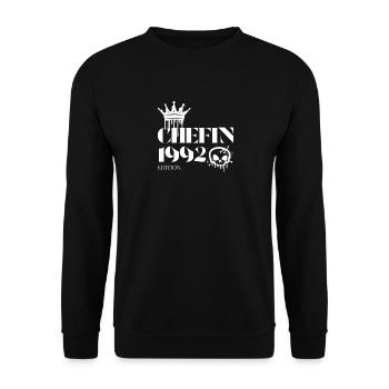 Chefin Edition 1992 33 Geburtstag Spruch - Unisex Pullover - Schwarz - Vorne - Alina (178cm) & Michal (187cm)