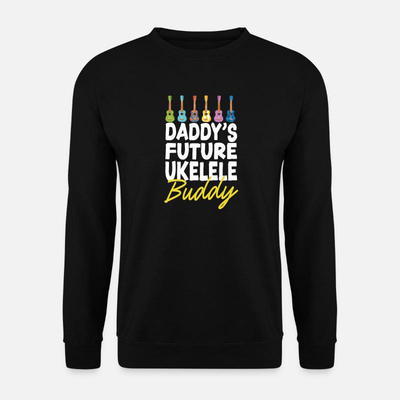 Hawaiian Ukulele Uke Daddy's - Unisex Pullover - Schwarz