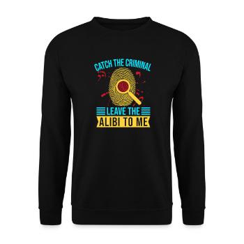 Étudiant en sciences médico-légales Attrape le criminel - Sweat-shirt Unisexe - noir - Devant - Alina (178cm) & Michal (187cm)