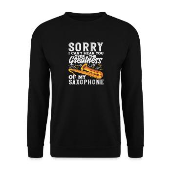 Saxophone Lover Marching Band Member Jazz - Unisex Sweatshirt - black - Front - Alina (178cm) & Michal (187cm)