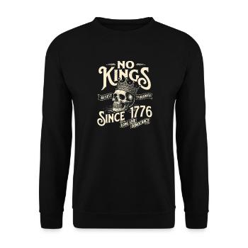 No Kings Since 1776 Resist Tyranny Democracy - Unisex Sweatshirt - black - Front - Alina (178cm) & Michal (187cm)