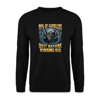99 % des joueurs abandonnent avant de gagner Citation drôle - Sweat-shirt Unisexe - noir - Devant - Alina (178cm) & Michal (187cm)