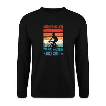 Motif cycliste vélo cadeau - Sweat-shirt Unisexe - noir - Devant - Alina (178cm) & Michal (187cm)