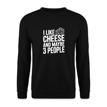 J’aime le fromage et peut-être trois personnes - Sweat-shirt Unisexe - noir - Devant - Alina (178cm) & Michal (187cm)