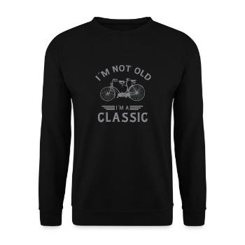 Style de l’expression classique du vélo vintage - Sweat-shirt Unisexe - noir - Devant - Alina (178cm) & Michal (187cm)